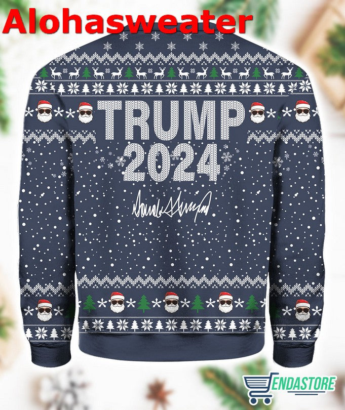 Blue Funny Trump Dancing Make Christmas Great Again Ugly Christmas Sweater - Holiday Gift product image 2