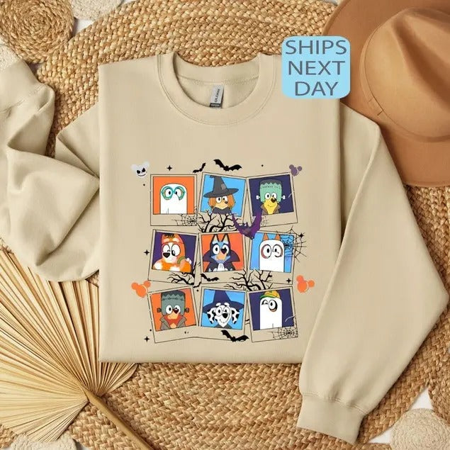 Blue Y Halloween Cute Ghost Funny Spooky Season - Adult & Kids T-Shirts, Sweatshirts & Hoodies apparel design preview 1