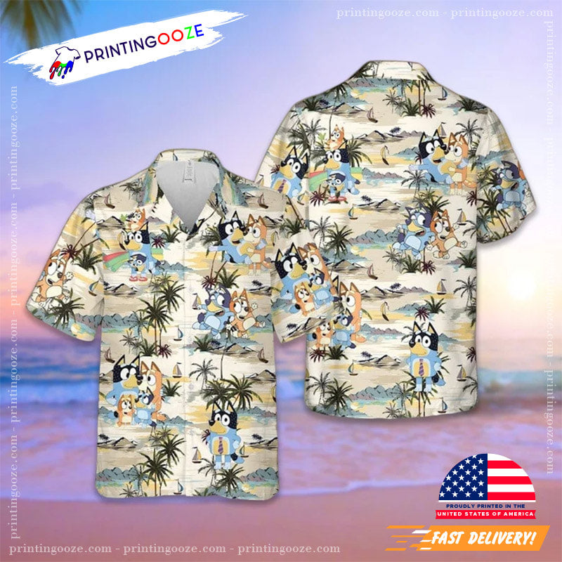 Bluey Family Hawaiian TV Show - Adult & Kids T-Shirts, Sweatshirts & Hoodies apparel design preview 1