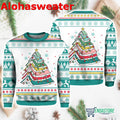 Book Tree Christmas Book Decor Ugly Christmas Sweater - Holiday Gift product image