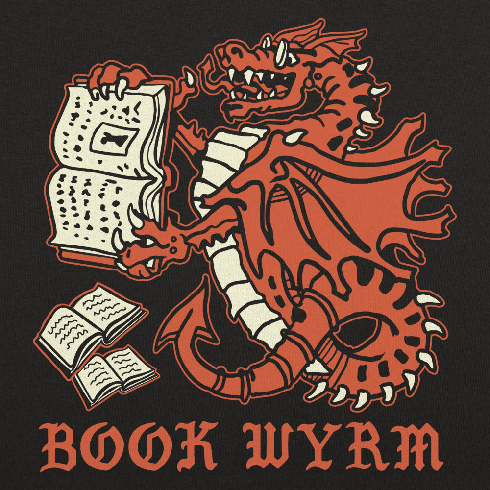 Book Wyrm - Adult & Kids T-Shirts, Sweatshirts & Hoodies apparel design preview 1