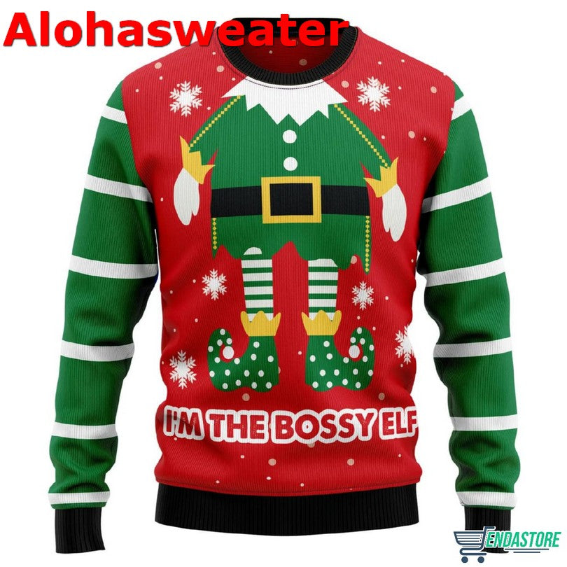Bossy Elf Ugly Christmas Sweater - Holiday Gift product image