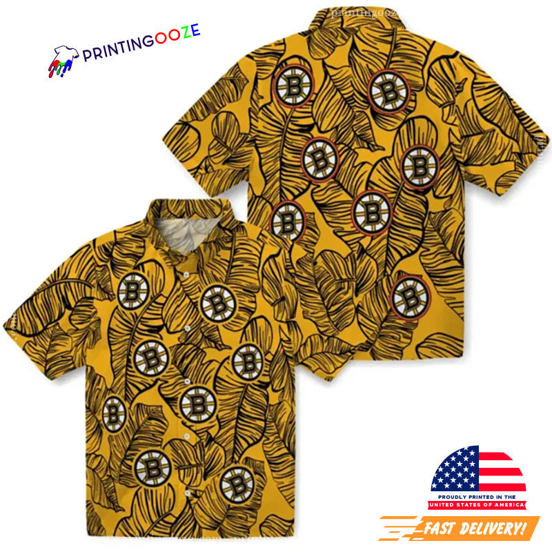 Boston Bruins Ice Hockey Hawaiian No. 3 - Adult & Kids T-Shirts, Sweatshirts & Hoodies apparel design preview 1