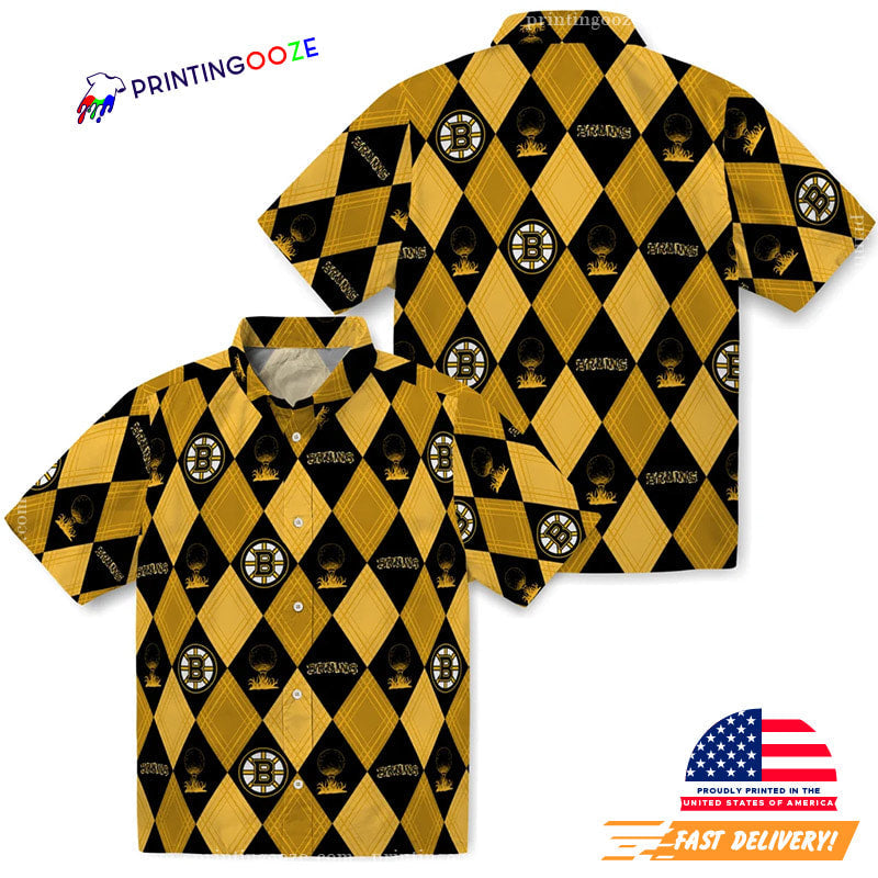 Boston Bruins Ice Hockey Hawaiian No. 6 - Adult & Kids T-Shirts, Sweatshirts & Hoodies apparel design preview 1