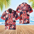 Boston Red Sox Floral Logo Hawaiian - Adult & Kids T-Shirts, Sweatshirts & Hoodies apparel design preview 1