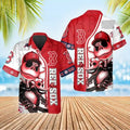 Boston Red Sox Skeleton Style Hawaiian - Adult & Kids T-Shirts, Sweatshirts & Hoodies apparel design preview 1