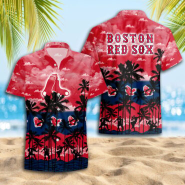 Boston Red Sox Sunset Beach Hawaiian - Adult & Kids T-Shirts, Sweatshirts & Hoodies apparel design preview 1