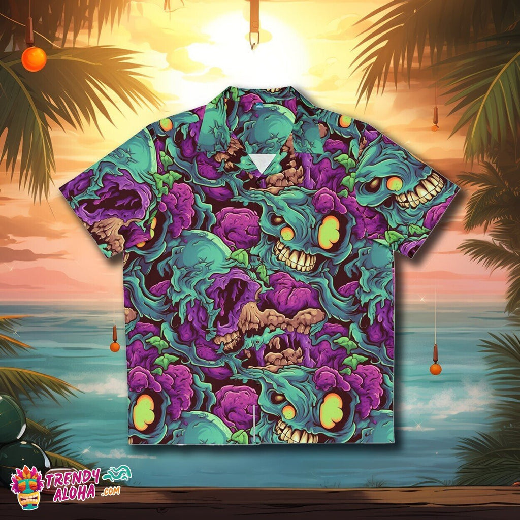 Brain-Feasting Zombie Horror Tropical Aloha Monster - Adult & Kids T-Shirts, Sweatshirts & Hoodies apparel design preview 1