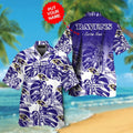 Button Up Baltimore Ravens Short Sleeve Tropical - Adult & Kids T-Shirts, Sweatshirts & Hoodies apparel design preview 1