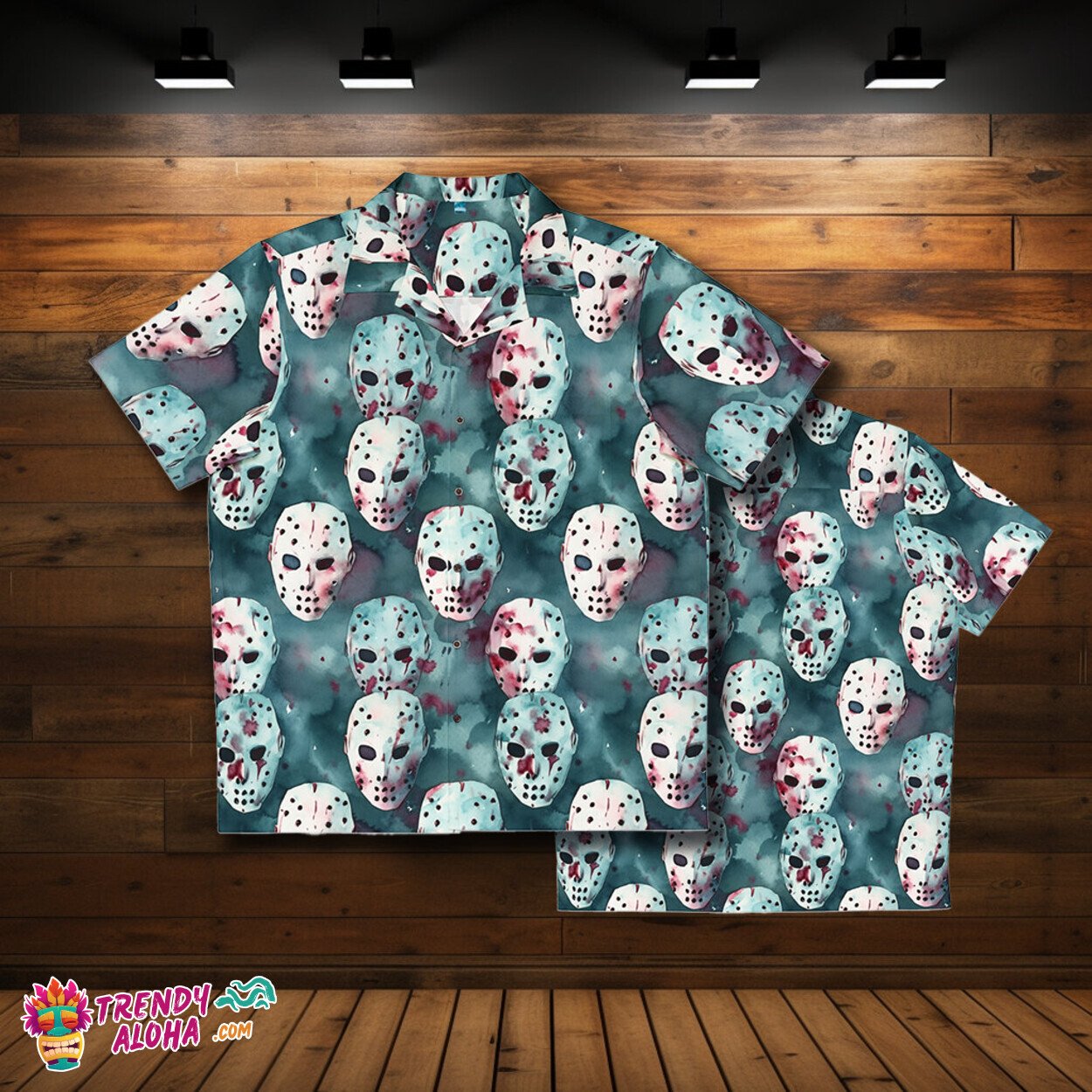 Camp Crystal Lake Jason Voorhees Horror Hawaiian - Adult & Kids T-Shirts, Sweatshirts & Hoodies apparel design preview 1