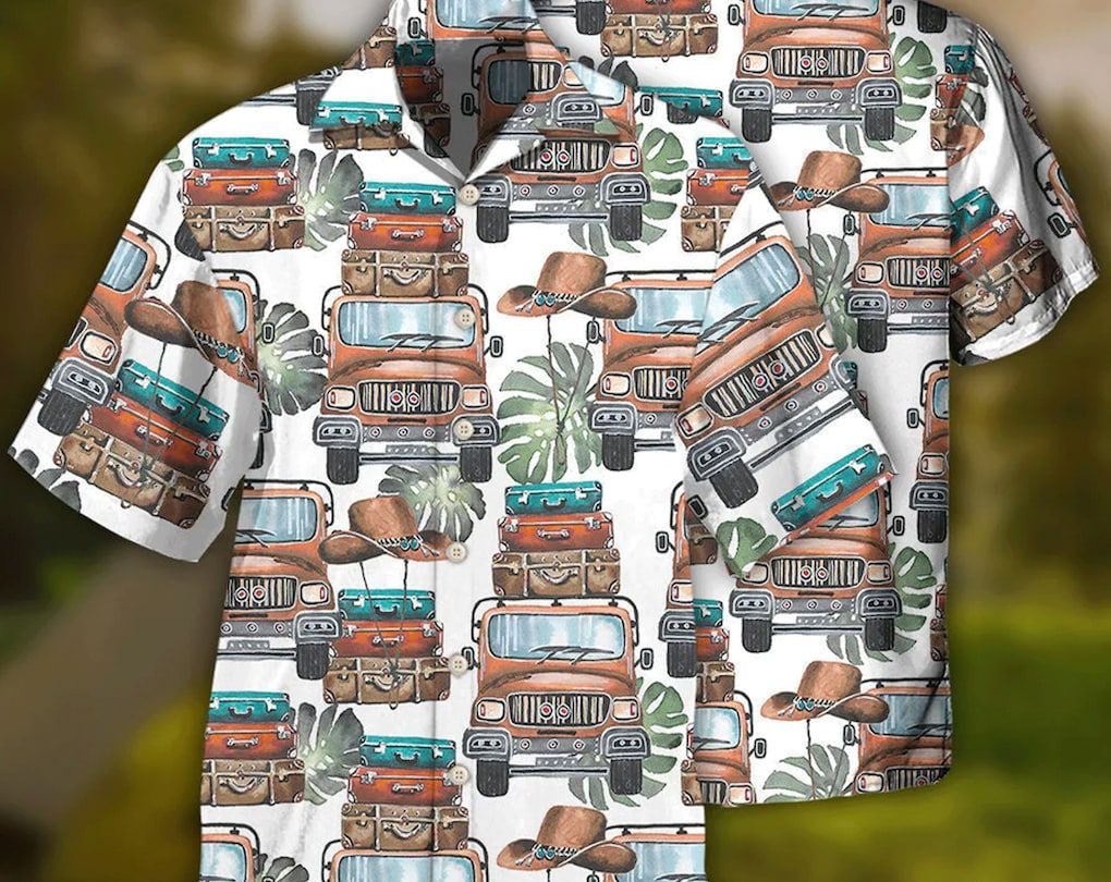 Car And Luggage Tropical Leaf Trendy Hawaiian Beach - Adult & Kids T-Shirts, Sweatshirts & Hoodies apparel design preview 1