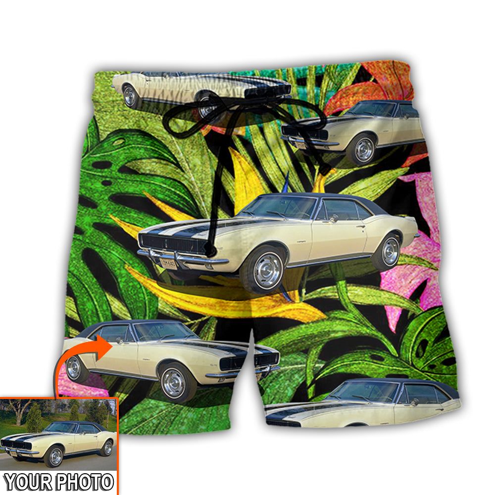 Car Camaro Classic Style Tropical Flower Custom Photo - Adult & Kids T-Shirts, Sweatshirts & Hoodies apparel design preview 1
