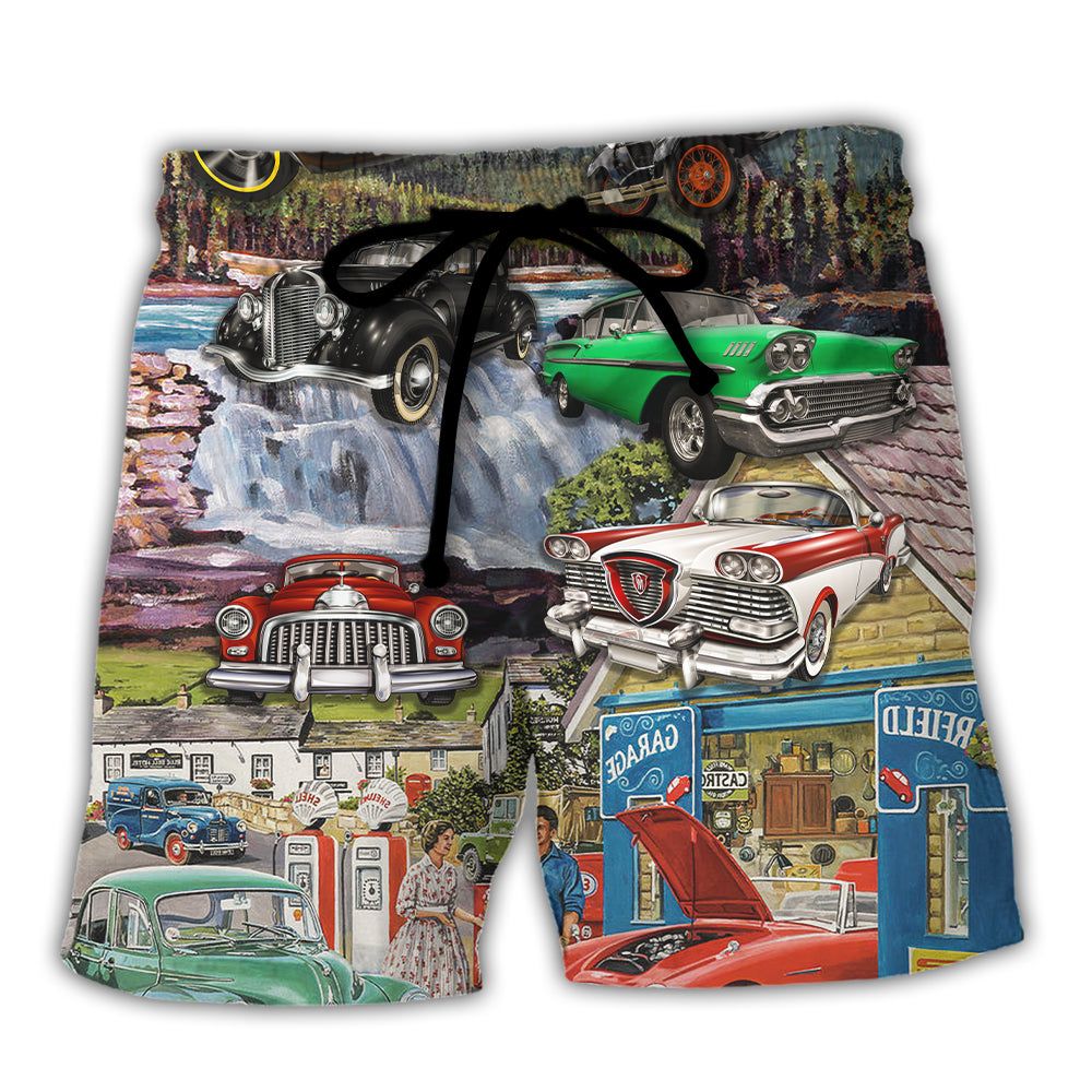 Car Classic Life Art Style Trendy Aloha Hawaiian - Adult & Kids T-Shirts, Sweatshirts & Hoodies apparel design preview 1