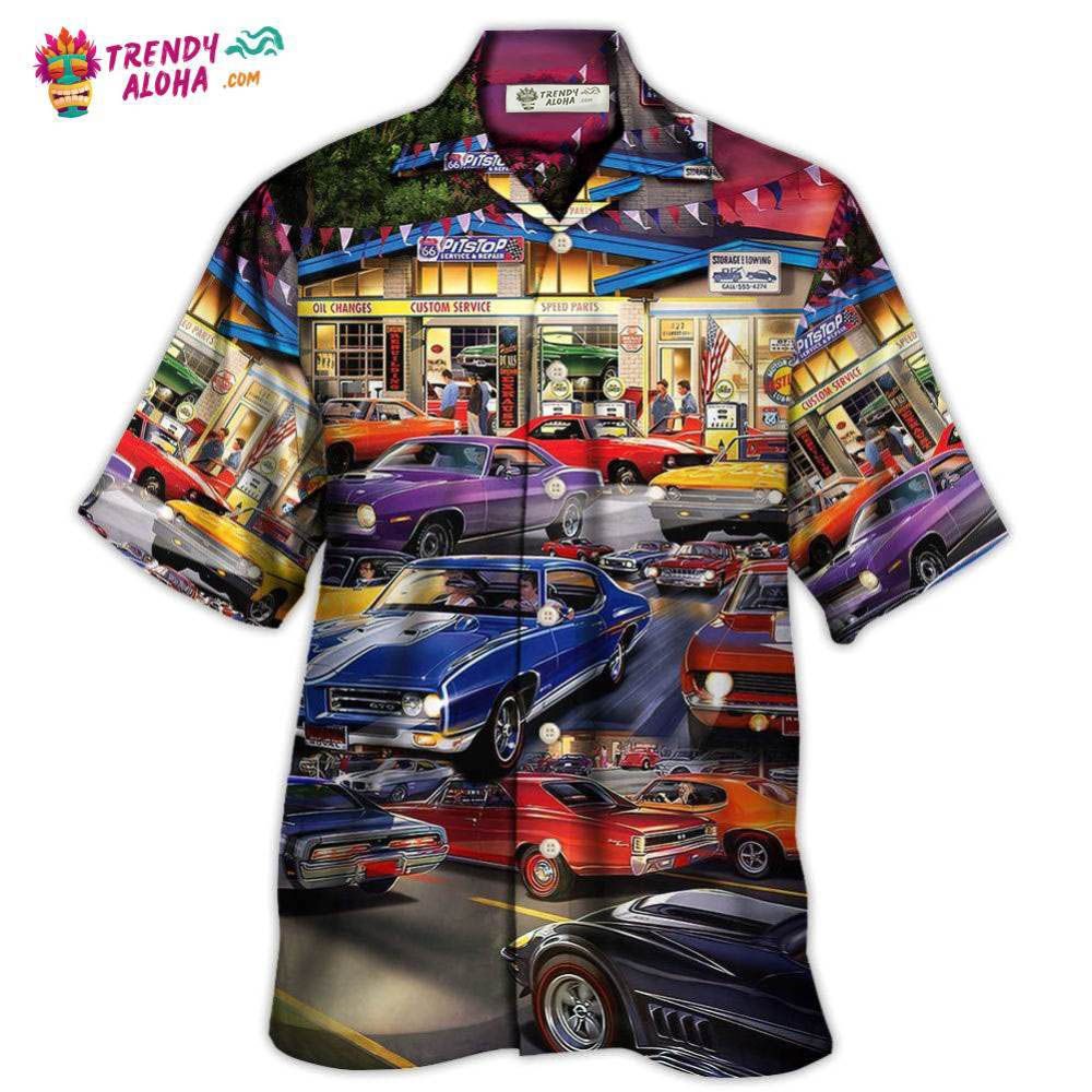 Car Classic Muscle Service Hawaiian Trendy Aloha - Adult & Kids T-Shirts, Sweatshirts & Hoodies apparel design preview 1