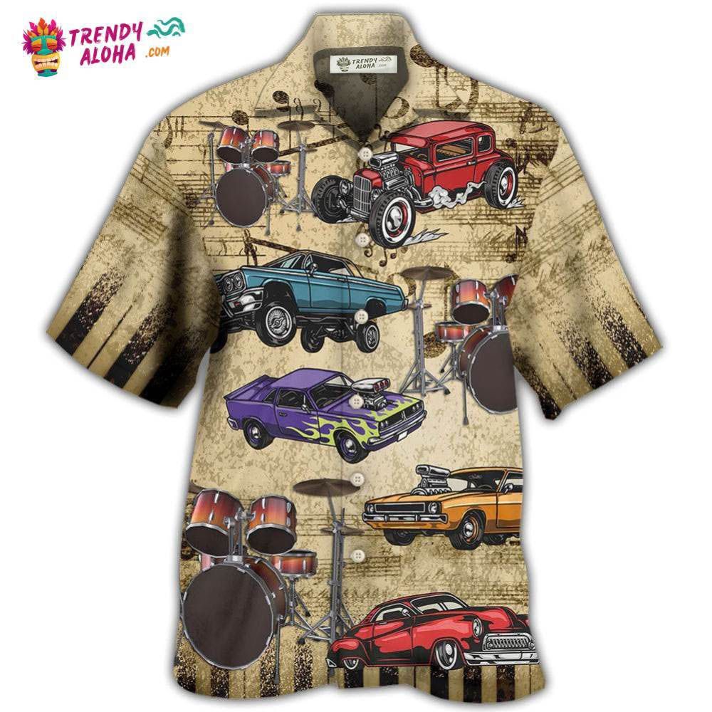 Car I Like Muscle Cars And Drums Hawaiian Trendy - Adult & Kids T-Shirts, Sweatshirts & Hoodies apparel design preview 1