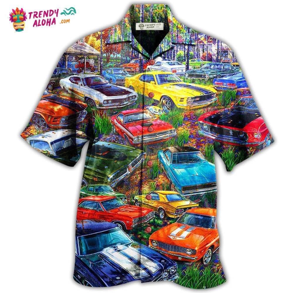 Car In The Garden Colorful Style Hawaiian Trendy - Adult & Kids T-Shirts, Sweatshirts & Hoodies apparel design preview 1