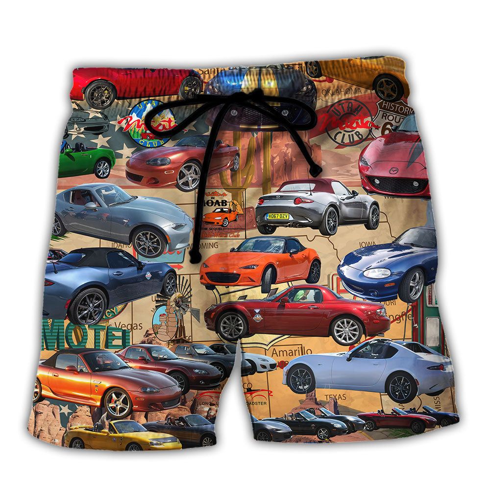 Car Lover Utah Miata Club Route 66 Trendy Aloha - Adult & Kids T-Shirts, Sweatshirts & Hoodies apparel design preview 1