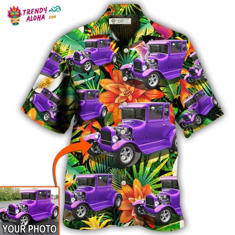 Car Model T Tropical Flower Custom Photo Hawaiian - Adult & Kids T-Shirts, Sweatshirts & Hoodies apparel design preview 1
