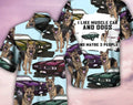 Car Muscle And Dog Trendy Hawaiian Tropical Beach - Adult & Kids T-Shirts, Sweatshirts & Hoodies apparel design preview 1