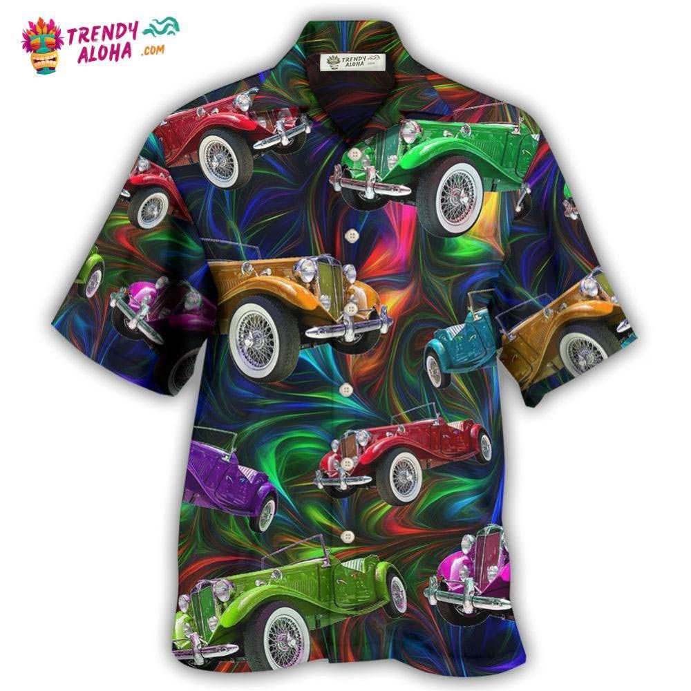 Car Retro Colorful Vibe Hawaiian Trendy Aloha - Adult & Kids T-Shirts, Sweatshirts & Hoodies apparel design preview 1