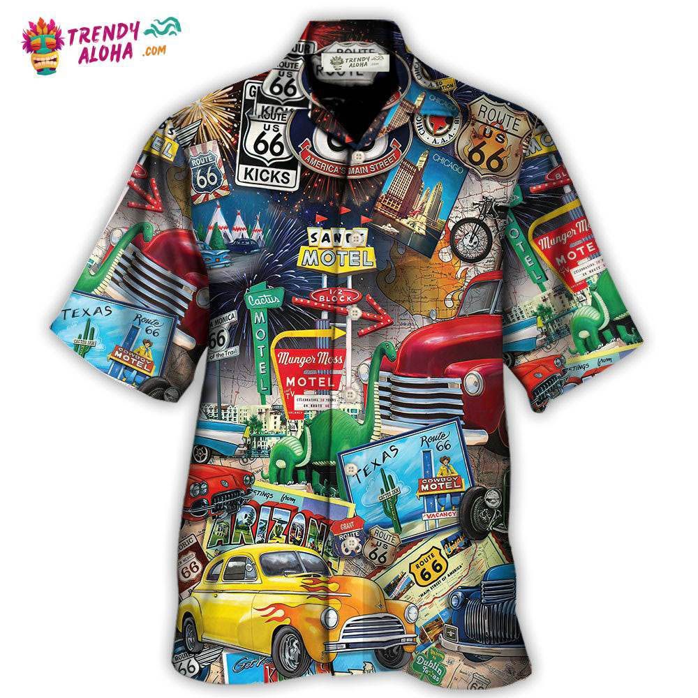 Car Route 66 Road Trip Puzzle Hawaiian Trendy Aloha - Adult & Kids T-Shirts, Sweatshirts & Hoodies apparel design preview 1