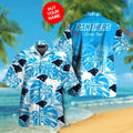 Carolina Panthers Short Sleeve Button Up Tropical - Adult & Kids T-Shirts, Sweatshirts & Hoodies apparel design preview 1