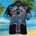 Carolina Panthers Short Sleeve Button Up Tropical - Adult & Kids T-Shirts, Sweatshirts & Hoodies apparel design preview 1