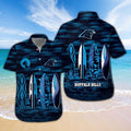 Carolina Panthers Short Sleeve Button Up Tropical - Adult & Kids T-Shirts, Sweatshirts & Hoodies apparel design preview 1