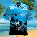 Carolina Panthers Short Sleeve Button Up Tropical - Adult & Kids T-Shirts, Sweatshirts & Hoodies apparel design preview 1