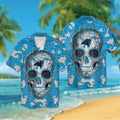 Carolina Panthers Sugarskull Short Sleeve Button Up - Adult & Kids T-Shirts, Sweatshirts & Hoodies apparel design preview 1