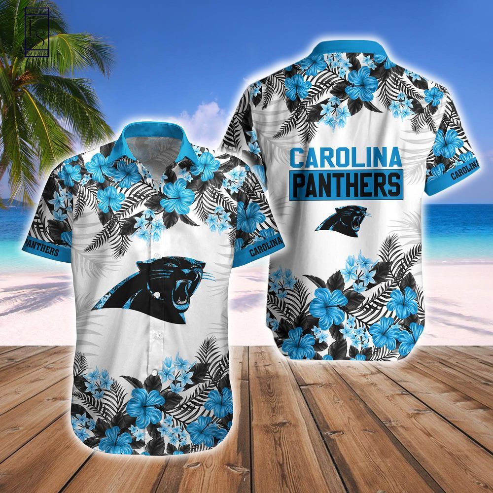Carolina Panthers Tropical Style Hawaiian Short Combo - Adult & Kids T-Shirts, Sweatshirts & Hoodies apparel design preview 1