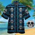 Carolina Panthersskull Short Sleeve Button Up - Adult & Kids T-Shirts, Sweatshirts & Hoodies apparel design preview 1
