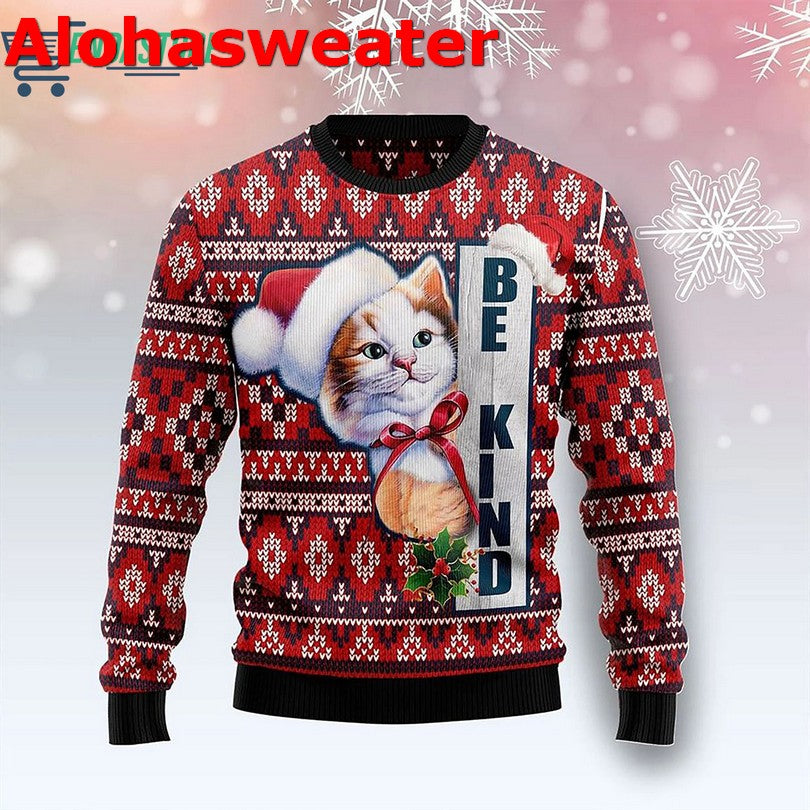 Cat Be Kind Ugly Christmas Sweater - Holiday Gift product image