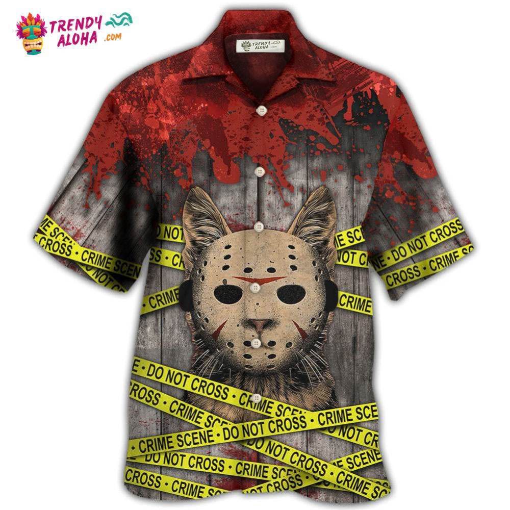 Cat Halloween Horror Hawaiian Trendy Aloha - Adult & Kids T-Shirts, Sweatshirts & Hoodies apparel design preview 1