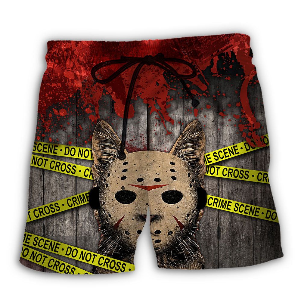 Cat Halloween Horror Trendy Aloha Hawaiian Beach - Adult & Kids T-Shirts, Sweatshirts & Hoodies apparel design preview 1