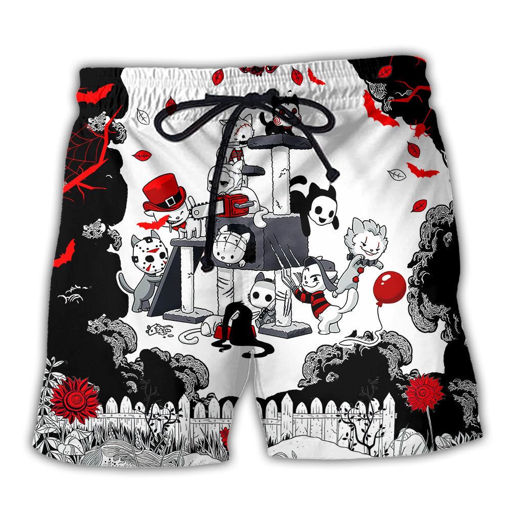 Cat Horror Kitten Halloween Cosplay Trendy Aloha - Adult & Kids T-Shirts, Sweatshirts & Hoodies apparel design preview 1