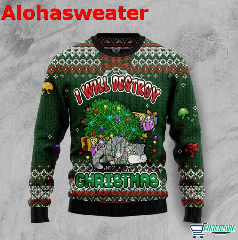 Cat irish catnip made me do it Christmas Sweater - Holiday Gift product image 3