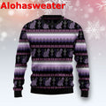 Cat purple pattern Christmas Sweater - Holiday Gift product image