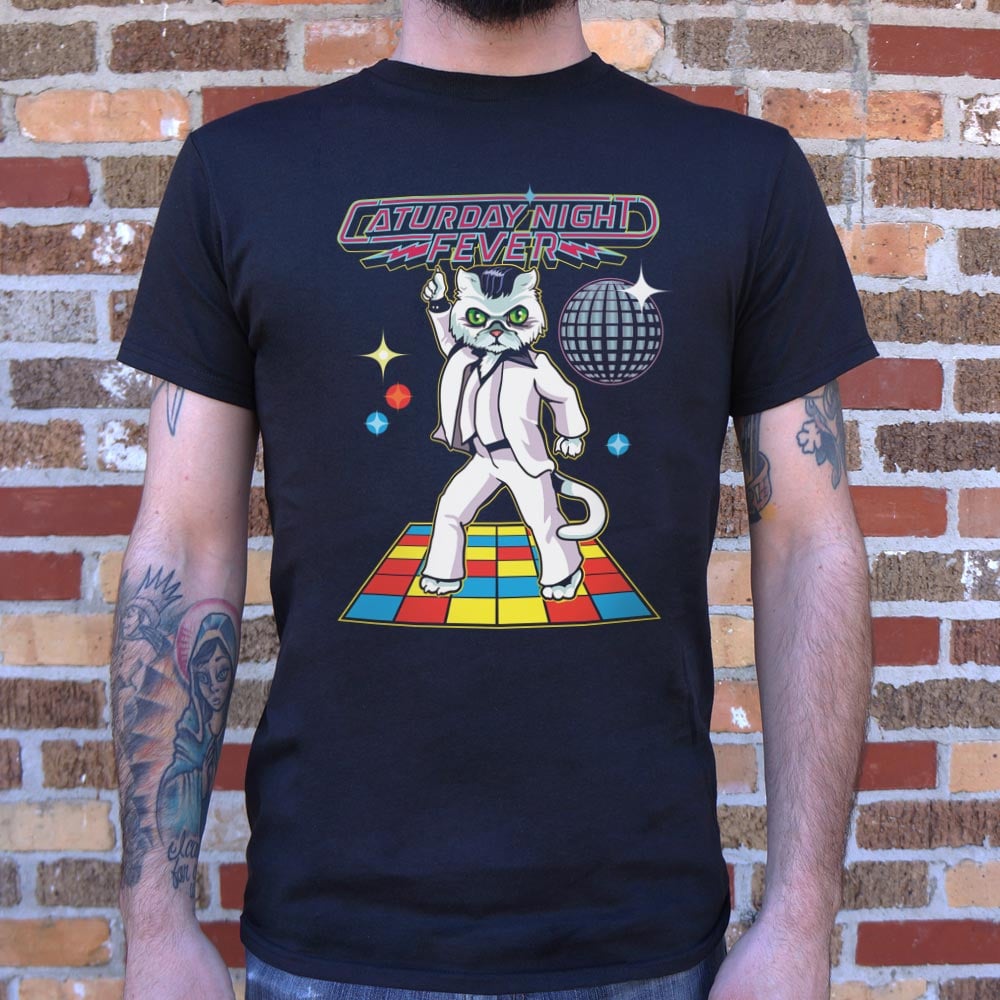 Caturday Night Fever - Adult & Kids T-Shirts, Sweatshirts & Hoodies apparel design preview 1