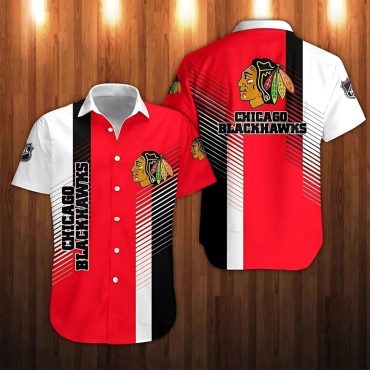 Chicago Blackhawks Bold Stripes Hawaiian - Adult & Kids T-Shirts, Sweatshirts & Hoodies apparel design preview 1