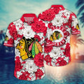 Chicago Blackhawks Floral Glory Hawaiian - Adult & Kids T-Shirts, Sweatshirts & Hoodies apparel design preview 1