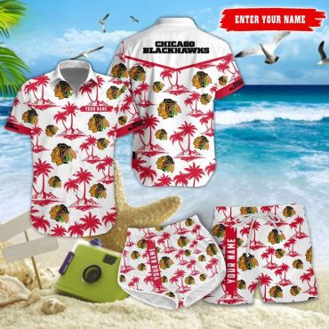 Chicago Blackhawks Island Palms Hawaiian - Adult & Kids T-Shirts, Sweatshirts & Hoodies apparel design preview 1