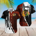 Chicago Blackhawks Rugged Split Hawaiian - Adult & Kids T-Shirts, Sweatshirts & Hoodies apparel design preview 1