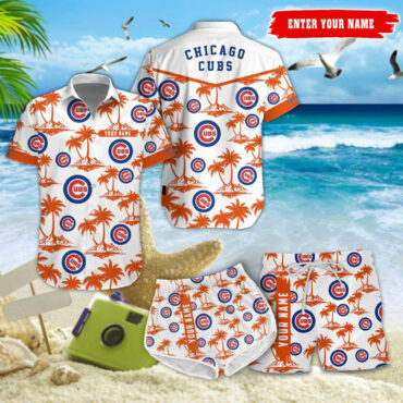 Chicago Cubs Island Breeze Custom Hawaiian Set - Adult & Kids T-Shirts, Sweatshirts & Hoodies apparel design preview 1