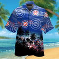 Chicago Cubs Short Sleeve Button Up Tropical Hawaiian - Adult & Kids T-Shirts, Sweatshirts & Hoodies apparel design preview 1