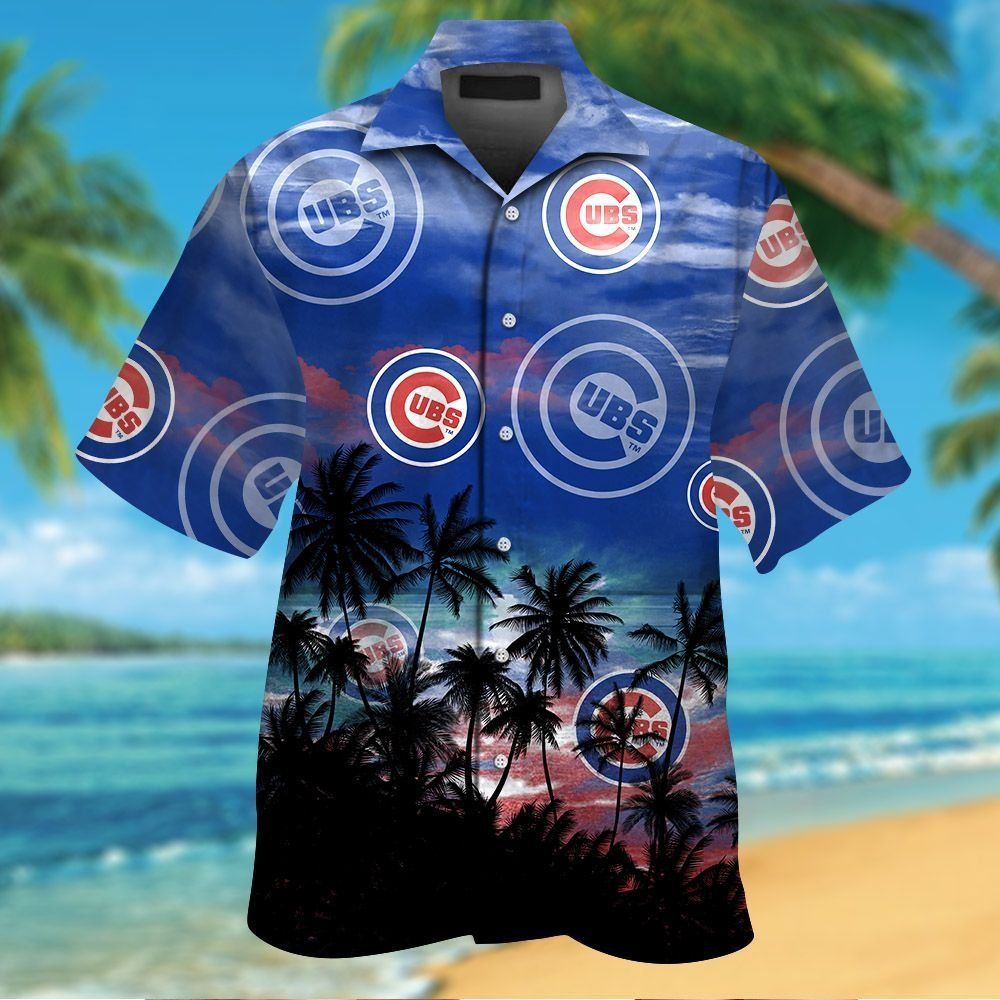 Chicago Cubs Short Sleeve Button Up Tropical Hawaiian - Adult & Kids T-Shirts, Sweatshirts & Hoodies apparel design preview 1