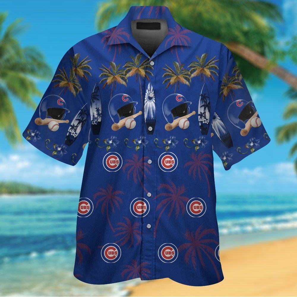 Chicago Cubs Short Sleeve Button Up Tropical Hawaiian - Adult & Kids T-Shirts, Sweatshirts & Hoodies apparel design preview 1