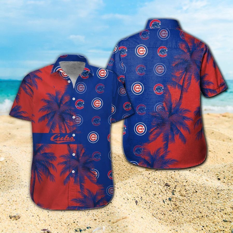 Chicago Cubs Short Sleeve Button Up Tropical Hawaiian - Adult & Kids T-Shirts, Sweatshirts & Hoodies apparel design preview 1