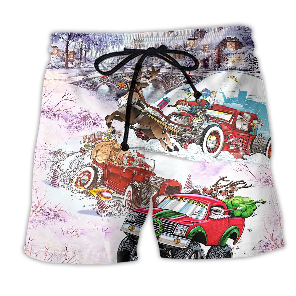 Christmas Car Run Xmas Hohoho Trendy Aloha Hawaiian - Adult & Kids T-Shirts, Sweatshirts & Hoodies apparel design preview 1