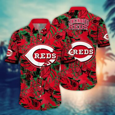 Cincinnati Reds Bold Tropics Hawaiian - Adult & Kids T-Shirts, Sweatshirts & Hoodies apparel design preview 1